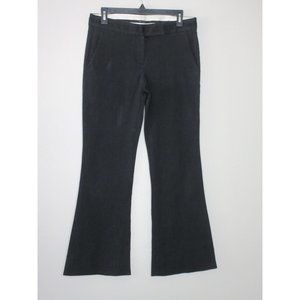 Theory Women's Black Mid Rise Flared Leg Trouser Twill Work Pants Size 8 B2-19